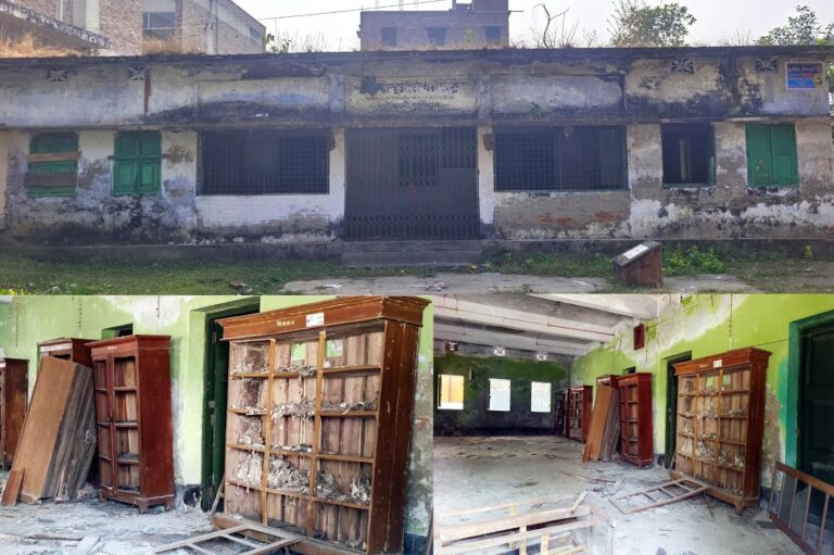 শহীদ স্মৃতি পাঠাগার এখন উইপোকা ও ইঁদুরের নিরাপদ বাসস্থান